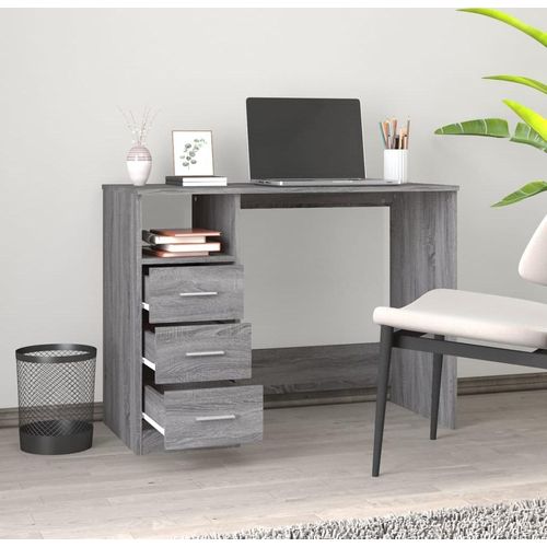 Schreibtisch mit Schubladen Grau Sonoma 102x50x76 cm