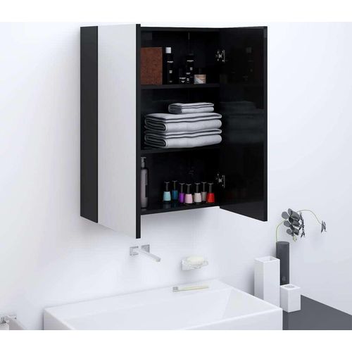 Möbel Bad-Spiegelschrank 60x15x75 cm MDF Glänzendes Schwarz - Badspiegel 331524