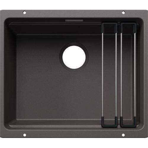BLANCO ETAGON 500-U für Farbige Komponenten Einbauspüle SILGRANIT felsgrau ab 60 cm ohne Ablauffernbedienung, mit Zubehör