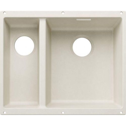 BLANCO SUBLINE 340/160-U für Farbige Komponenten Einbauspüle SILGRANIT softweiß ab 60 cm ohne Ablauffernbedienung