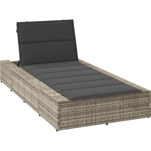 Sonnenliege mit schwebender Auflage Hellgrau Poly Rattan