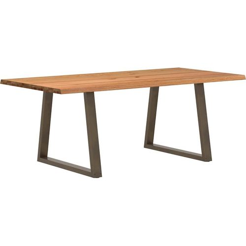 Esstisch mit Baumkanten 200x100x74 cm Massivholz Eiche