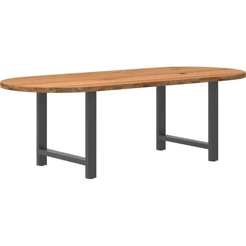 Esstisch Hellbraun 240x100x74 cm Massivholz Eiche Oval