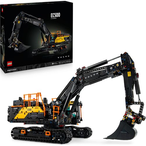 LEGO Technic Volvo EC500 Hybrid-Bagger – Spielzeug Automodell mit Motor für Erwachsene – mit beweglichem Ausleger, Kettenantrieb sowie austauschbarem Hammer und Schaufel – Geschenkidee – 42215