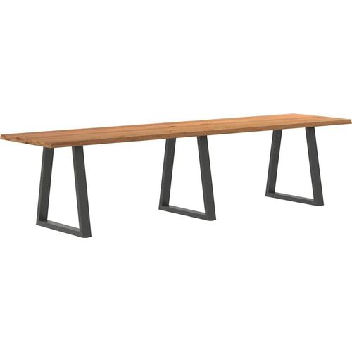 Esstisch mit Baumkanten 320x80x74 cm Massivholz Eiche