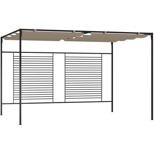 Pavillon mit Ausziehbarem Dach 3x4x2,3 m Taupe 180 g/m²