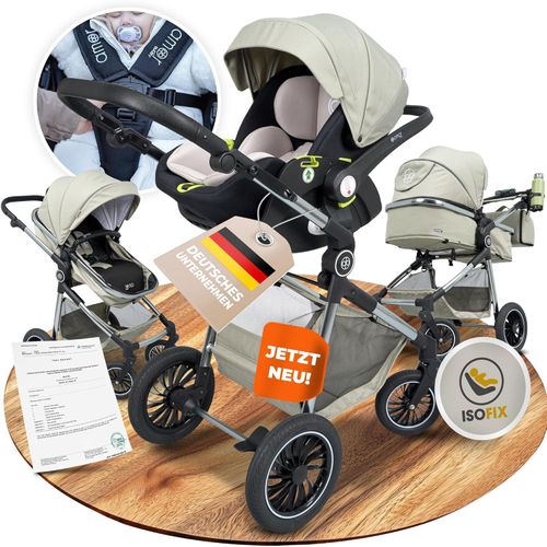Kinderwagen [3 in 1] - Babyschale, klassischer Babywagen & Autositz in einem Set | Buggys, Kinder Wagen, Baby Stroller | Höchste Sicherheit Inkl. Isof