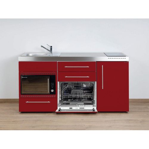 Stengel Miniküche MPGSMOS 170 Bordeauxrot mit Kühlschrank, Geschirrspüler