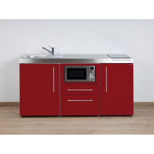 Stengel Miniküche Premiumline MPM 170 Bordeauxrot mit Kühlschrank und Mikrowelle