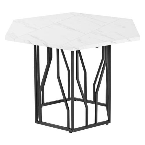 Moderner 115,50x100,00x75 cm Schwarzes Marmor-Esstisch Schlichter aesthetischer Couchtisch Wohnzimmertisch Esszimmertisch Bueroschreibtisch
