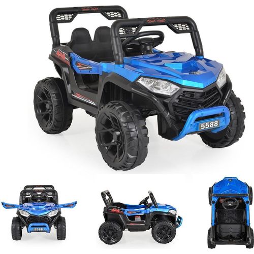 Moni Kinder Elektroauto Buggy Fast UTV 5588 metallic Fernbedienung MP3 USB Gurt blau