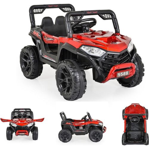 Moni Kinder Elektroauto Buggy Fast UTV 5588 metallic Fernbedienung MP3 USB Gurt rot
