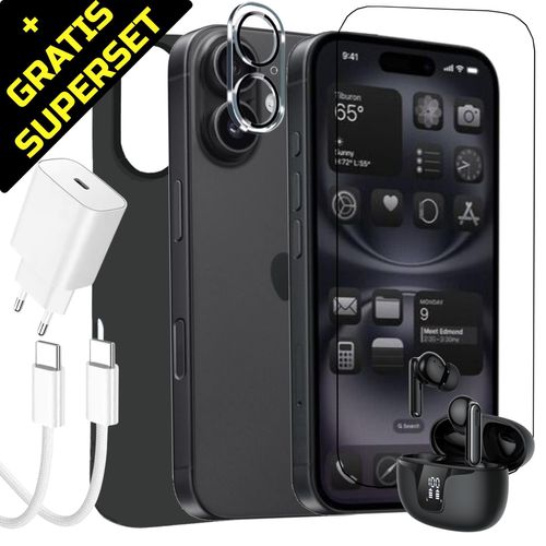 Apple iPhone 16 - 128GB Handy Schwarz Neu Versiegelt + Gratis Superset / Ladegerät / Ladekabel / Handyhülle/ Kameraschutz / Displayschutz / Kopfhörer