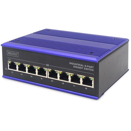 DIGITUS 8 Port Gigabit Ethernet Netzwerk Switch, Industrial, Unmanaged