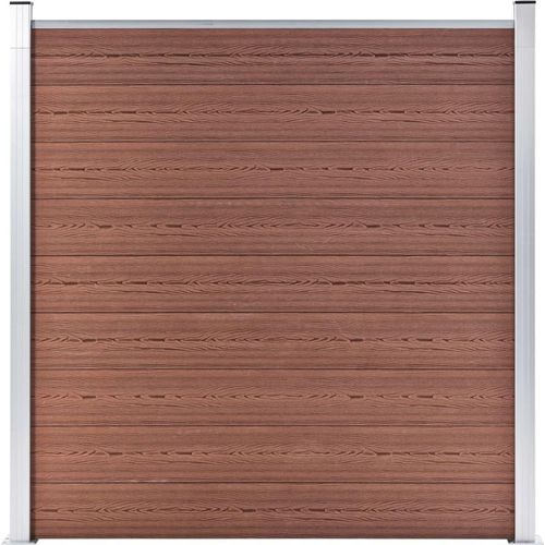 vidaXL WPC Zaun-Set 2 Quadrate + 1 Schräge 446x186 cm Braun