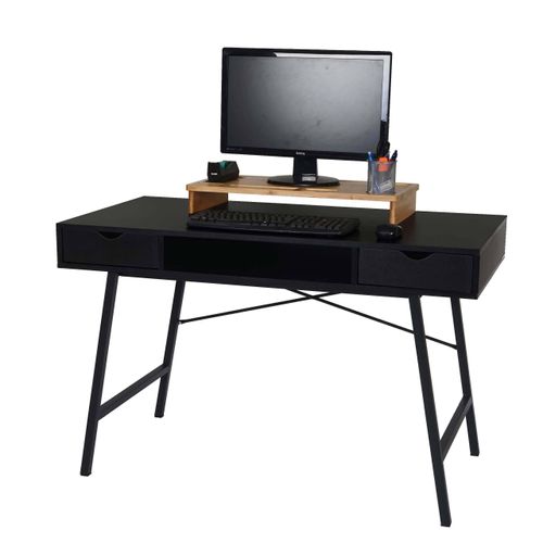 Schreibtisch HWC-E92, Bürotisch Computertisch, 3D-Struktur 120x60xcm schwarz