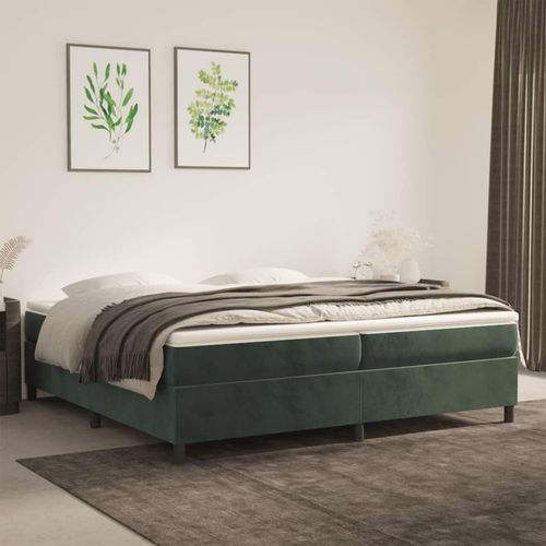 vidaXL Boxspringbett Dunkelgrün 200x200 cm Samt - Boxspringbett - Boxspringbetten - Bett - Schlafzimmermöbel