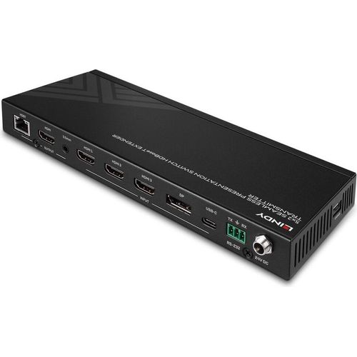LINDY Extender Transmitter mit HDMI,DP,Typ-C Inputs HDBaseT