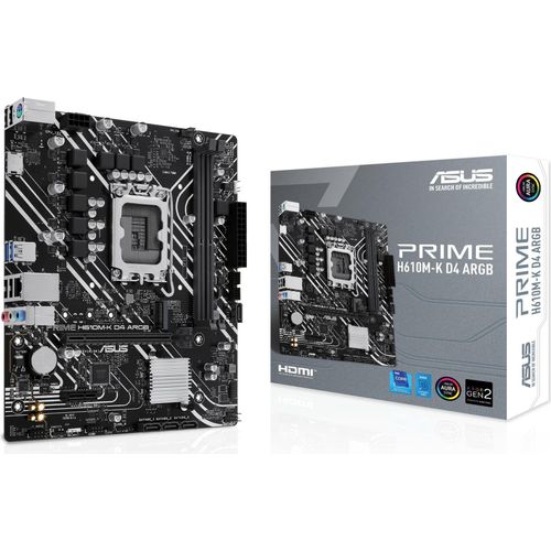 ASUS PRIME H610M-K D4 - Motherboard - micro ATX - LGA1700-Sockel - H610 Chipsatz - USB 3.2 Gen 1 - Gigabit LAN - Onboard-Grafik (CPU erforderlich)