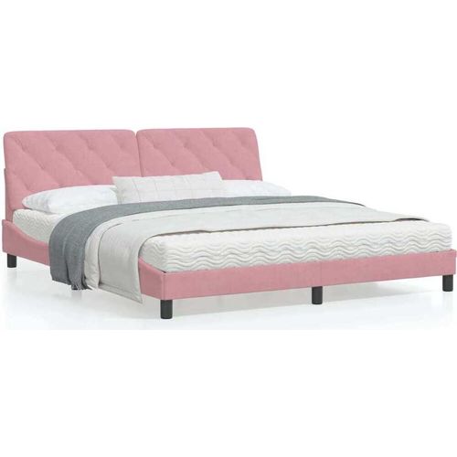 Bettgestell ohne Matratze Rosa 180x200 cm Samt