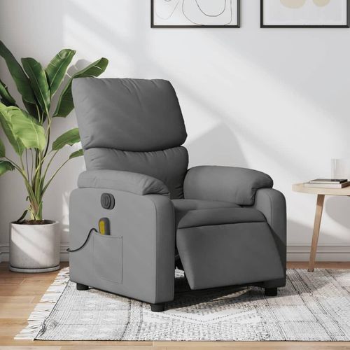 Massagesessel Elektrisch Dunkelgrau Stoff , Klassische Sessel 2024 Neu