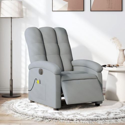 Massagesessel Fernsehsesel Elektrisch Hellgrau Stoff 3204080