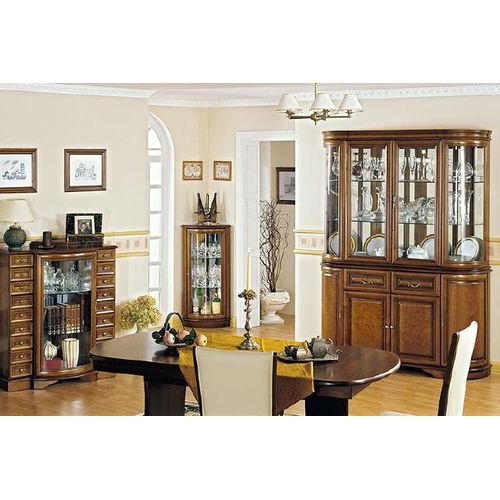 Komplett Wohnzimmer Vitrine Kommode Tisch Vitrinen Esszimmer Set 4-Teilig