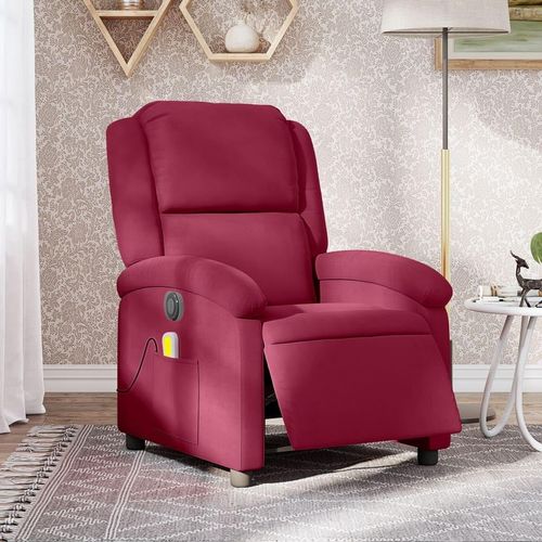 Massagesessel Fernsehsesel Elektrisch Weinrot Samt 3204294