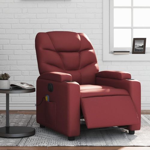 Massagesessel Fernsehsesel Elektrisch Weinrot Kunstleder 3204655