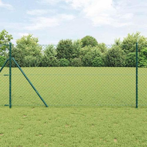 Zaun Grün 10 x 1.6 m Metall mit PVC-Beschichtung