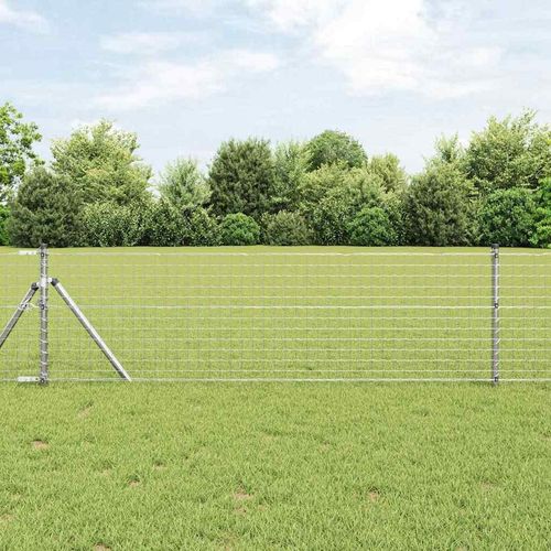 Zaun mit Pfosten Grau 0,4 x 25 m