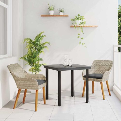 Essgruppe 3 pcs Hellgrau und Schwarz Mittel