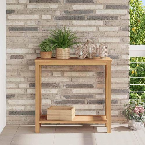 Konsolentisch Braun 85 x 35 x 75 cm Massives Teakholz