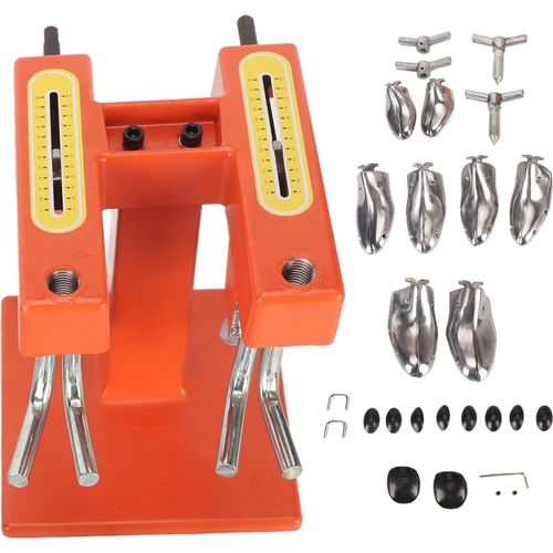 Zwei Köpfe Schuhstrecker Maschine mit maßstab verstellbarer Breite Länge Aluminium Schuhe Expansion Orange Silber