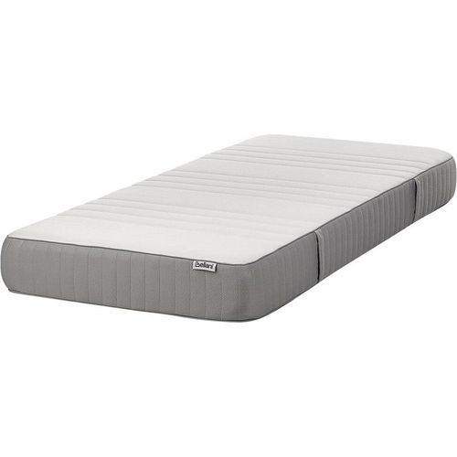 BELIANI Schaumstoffmatratze Weiß und Grau Gel Foam 90x200cm Mittelfest Abnehmbarer Bezug Reißverschluss Schlafzimmer Zubehör Ausstattung Einzelmatratze