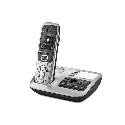 Gigaset E560A DECT Schnurloses Telefon mit Anrufbeantworter und Anrufer-ID Schwarz/Silber