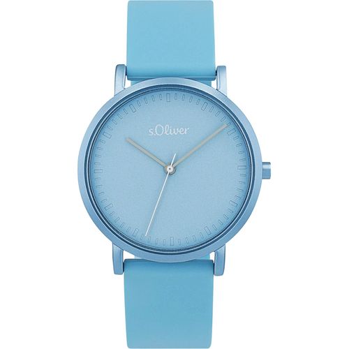 Quarzuhr S.OLIVER, blau (hellblau), Armbanduhren, Damen, Armbanduhr, Damenuhr, Silikonarmband, analog
