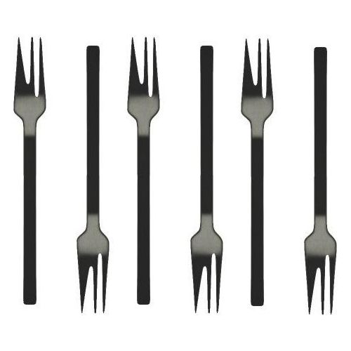 MEPRA KUCHENGABELN 6 tlg. SET Dessertgabeln Edelstahl Gabeln Kuchen Schwarz