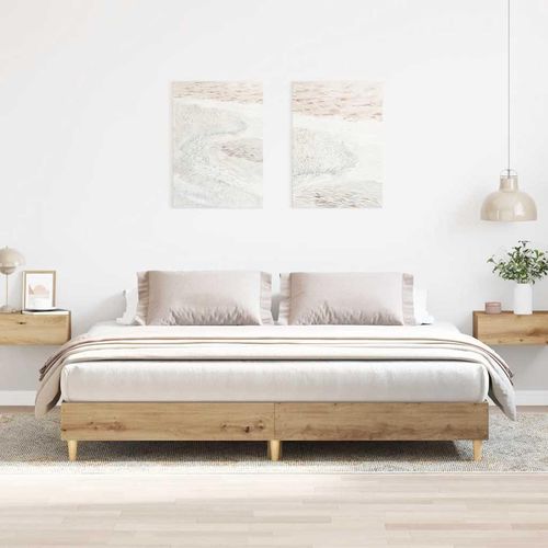 Bettgestell ohne Matratze Artisan-Eiche 200x200cm Holzwerkstoff