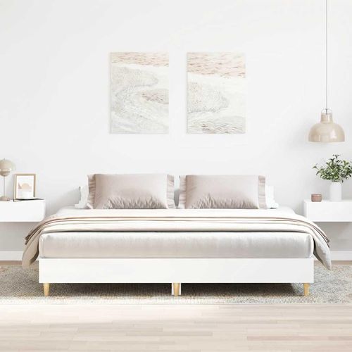 Bettgestell ohne Matratze Weiß 200x200 cm Holzwerkstoff