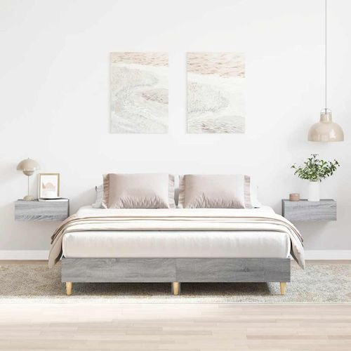 Bettgestell ohne Matratze Grau Sonoma 140x200 cm Holzwerkstoff