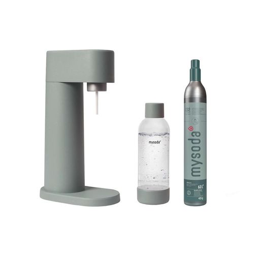 mysoda Wassersprudler Woody Pigeon , Salbeigrün , Naturmaterialien , 13x41x24.5 cm , Küchengeräte, Wasseraufbereitung, Wassersprudler