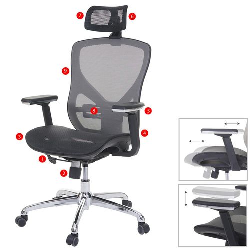 Bürostuhl MCW-A61, Schreibtischstuhl, Sliding-Funktion Stoff/Textil ISO9001 schwarz/grau