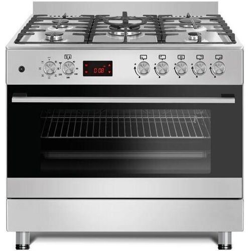 Gasline GAG90GOXEL- Vielseitiger 90cm Gassandherd mit 5 Brennern, Elektro-Backofen Propan-Option, inklusive Gasschlauch und Druckregler