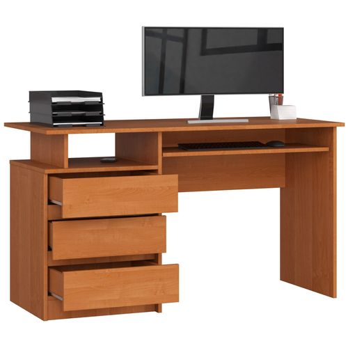 PC-Schreibtisch AKORD CLP Erle mit 3 Schubladen B135 x H77 x T60 cm