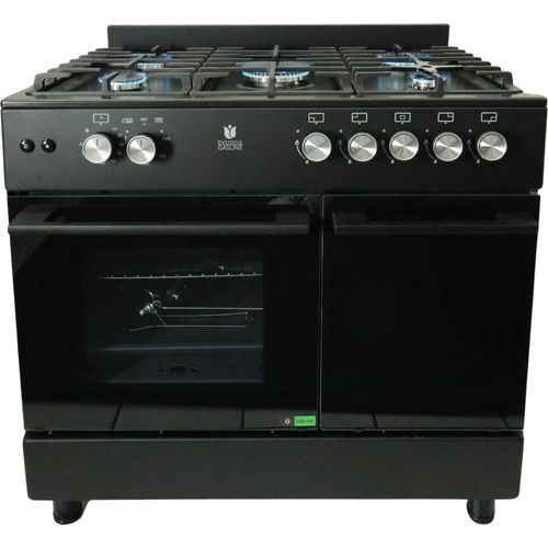 Gasline GAG90GOXFLB Schwarz Gas Standherd mit Flaschenschrank 90cm Propan 50Mbar
