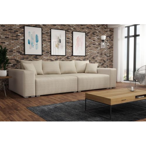 Big Sofa Couchgarnitur REGGIO Megasofa mit Schlaffunktion Beige