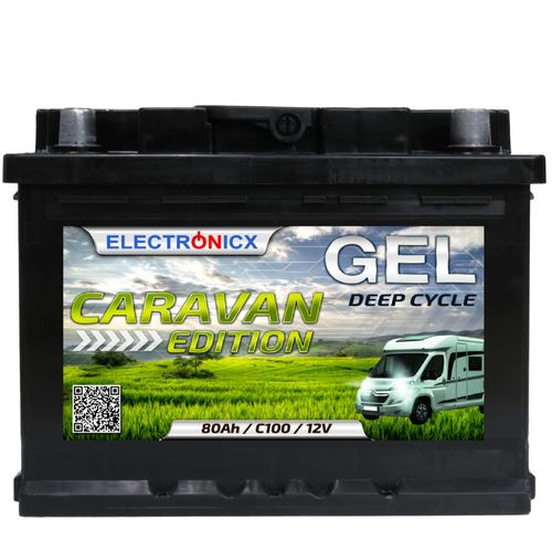 Electronicx Caravan Edition GEL Batterie 80AH 12V – Wohnmobil, Boot, Versorgungsbatterie