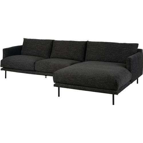 MASSIVMOEBEL24 Ecksofa 285x161x81 Silikon-Feder Mix schwarz TRIENT