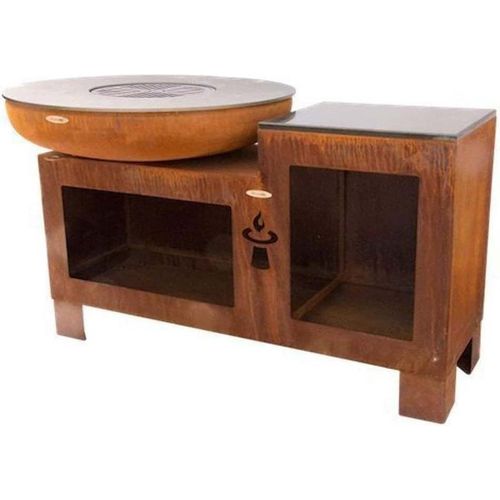 Barbecue Feuerschale aus Vulcano-Stahl Grillfläche 102 cm